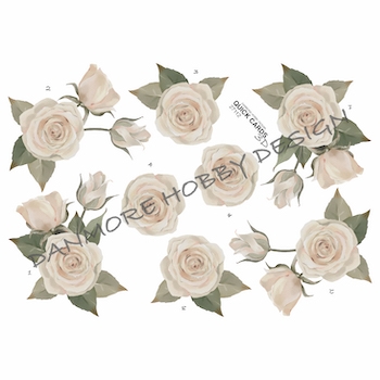 3D Hvide roser